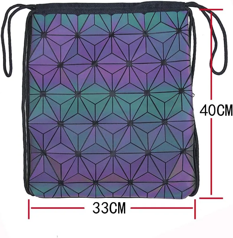 Geometric Luminous Tote Bag Holographich Purses and Handbags Flash Reflactive Crossbody Bag for Women