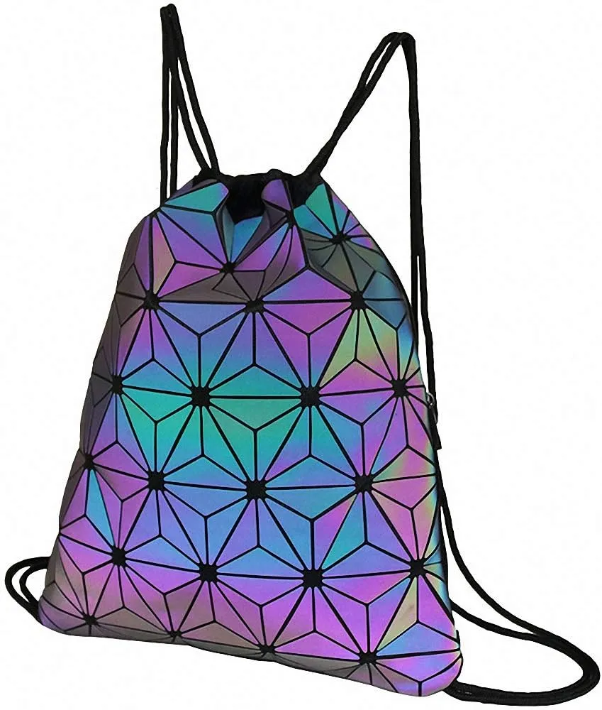 Geometric Luminous Tote Bag Holographich Purses and Handbags Flash Reflactive Crossbody Bag for Women