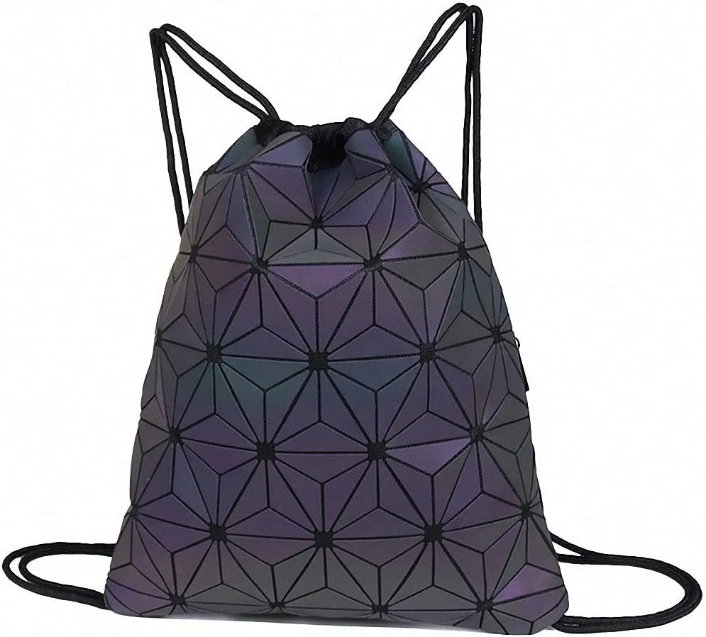 Geometric Luminous Tote Bag Holographich Purses and Handbags Flash Reflactive Crossbody Bag for Women