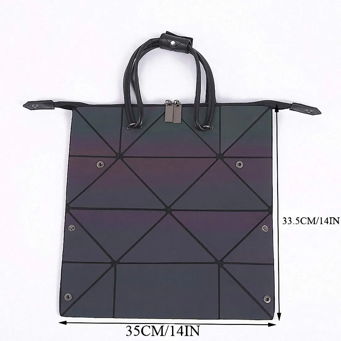 Geometric Luminous Tote Bag Holographich Purses and Handbags Flash Reflactive Crossbody Bag for Women