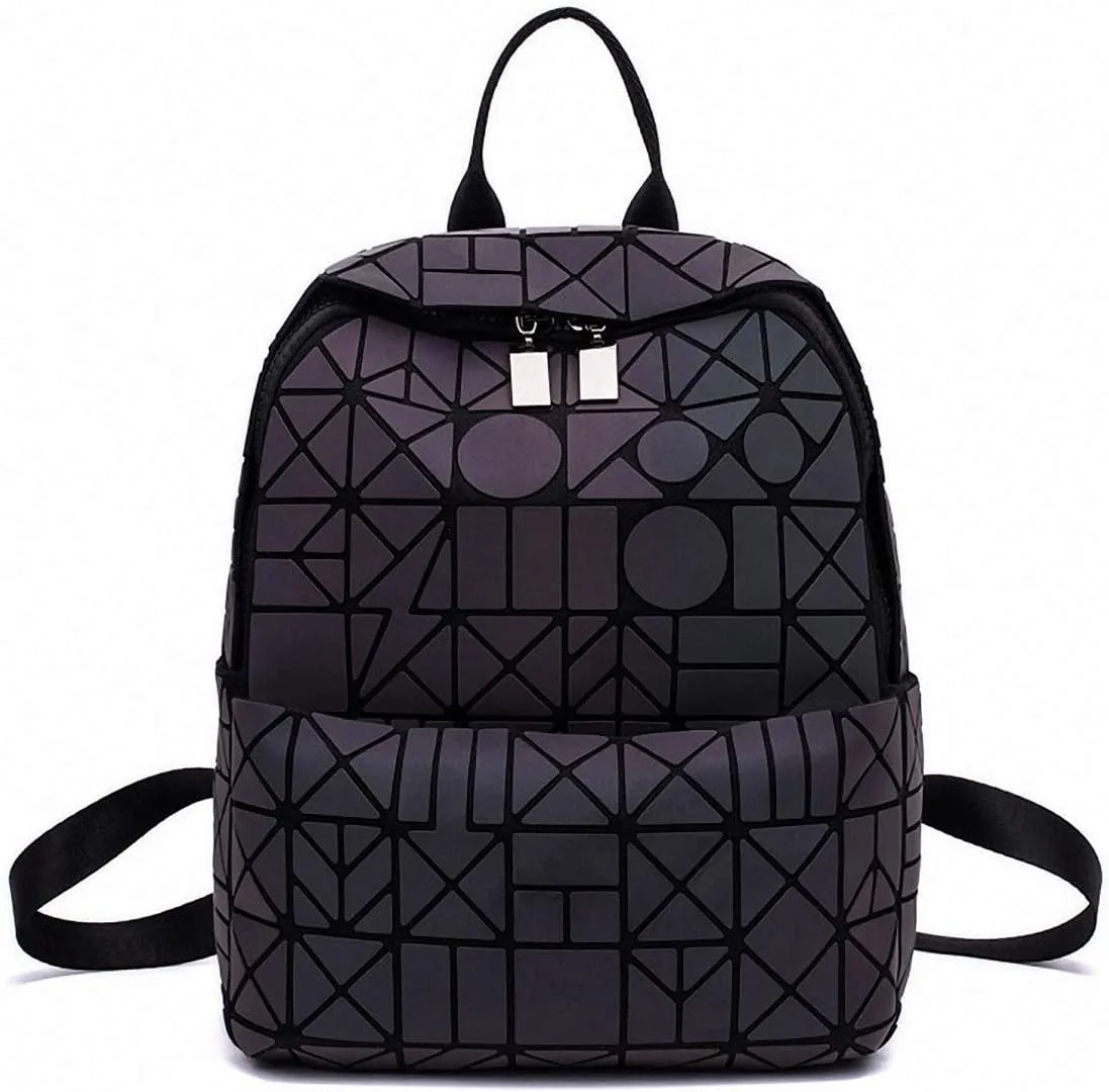 Geometric Luminous Tote Bag Holographich Purses and Handbags Flash Reflactive Crossbody Bag for Women