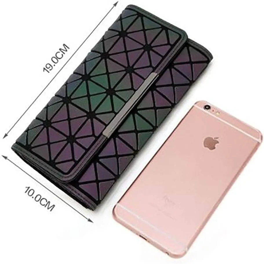 Geometric Luminous Tote Bag Holographich Purses and Handbags Flash Reflactive Crossbody Bag for Women