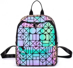 Geometric Luminous Tote Bag Holographich Purses and Handbags Flash Reflactive Crossbody Bag for Women