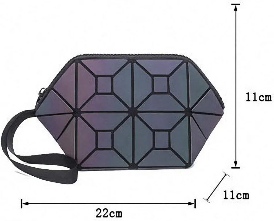 Geometric Luminous Tote Bag Holographich Purses and Handbags Flash Reflactive Crossbody Bag for Women