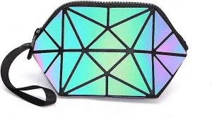 Geometric Luminous Tote Bag Holographich Purses and Handbags Flash Reflactive Crossbody Bag for Women