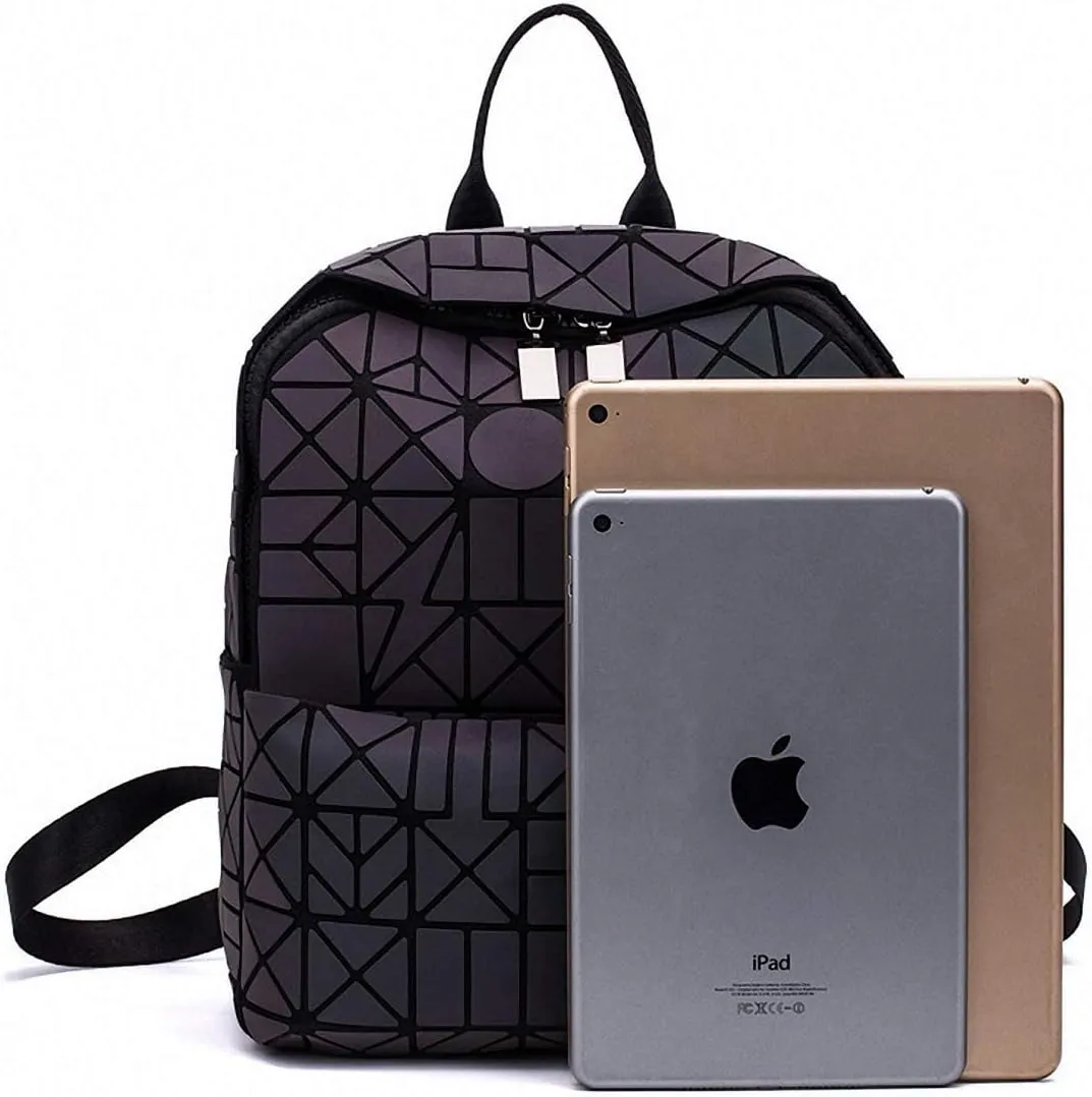 Geometric Luminous Tote Bag Holographich Purses and Handbags Flash Reflactive Crossbody Bag for Women