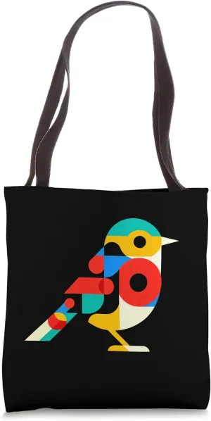 Geometric Minimalism Modern Illustration Kinglet Bird Art Tote Bag