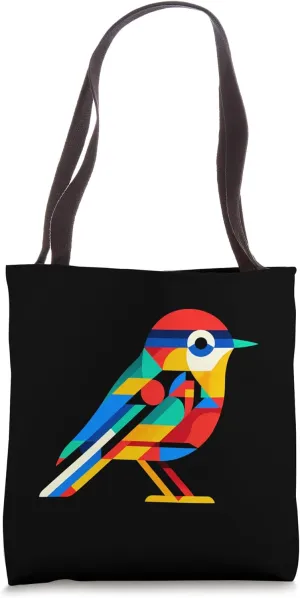 Geometric Minimalism Modern Illustration Kinglet Bird Art Tote Bag