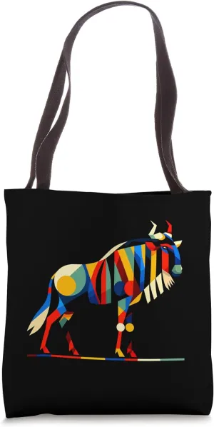 Geometric Minimalism Modern Illustration Wildebeest Art Tote Bag