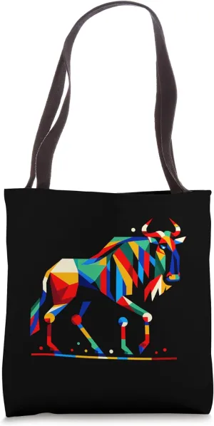 Geometric Minimalism Modern Illustration Wildebeest Art Tote Bag
