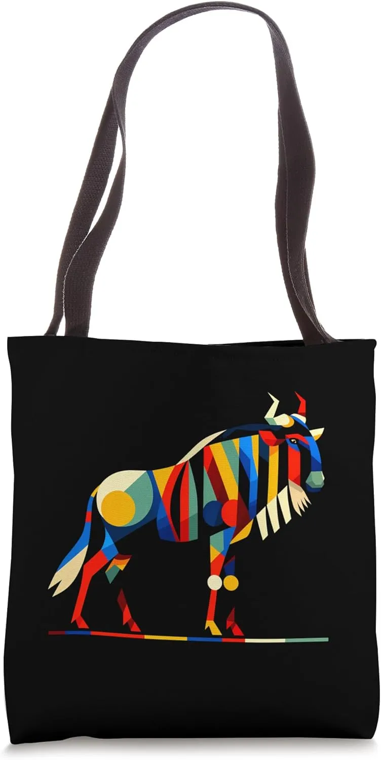 Geometric Minimalism Modern Illustration Wildebeest Art Tote Bag