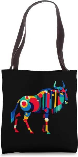 Geometric Minimalism Modern Illustration Wildebeest Art Tote Bag