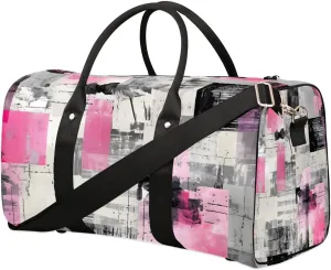 Geometric Modern Printed Travel Duffel Bag for Women Men Waterproof Foldable Overnight Weekender Bag Large Capacity Sports Gym Bag