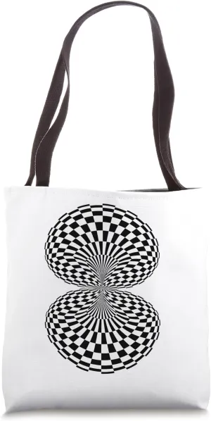 Geometric pattern in symmetrical Black to White Check it out Tote Bag