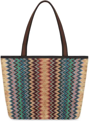 Geometric Pattern Stripes Tote Bag Tote Purse for Women with Zipper Womens Handbags for Work Travel
