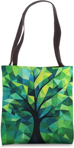 Geometric Tree Art for Nature Lovers and Environmentalists Tote Bag