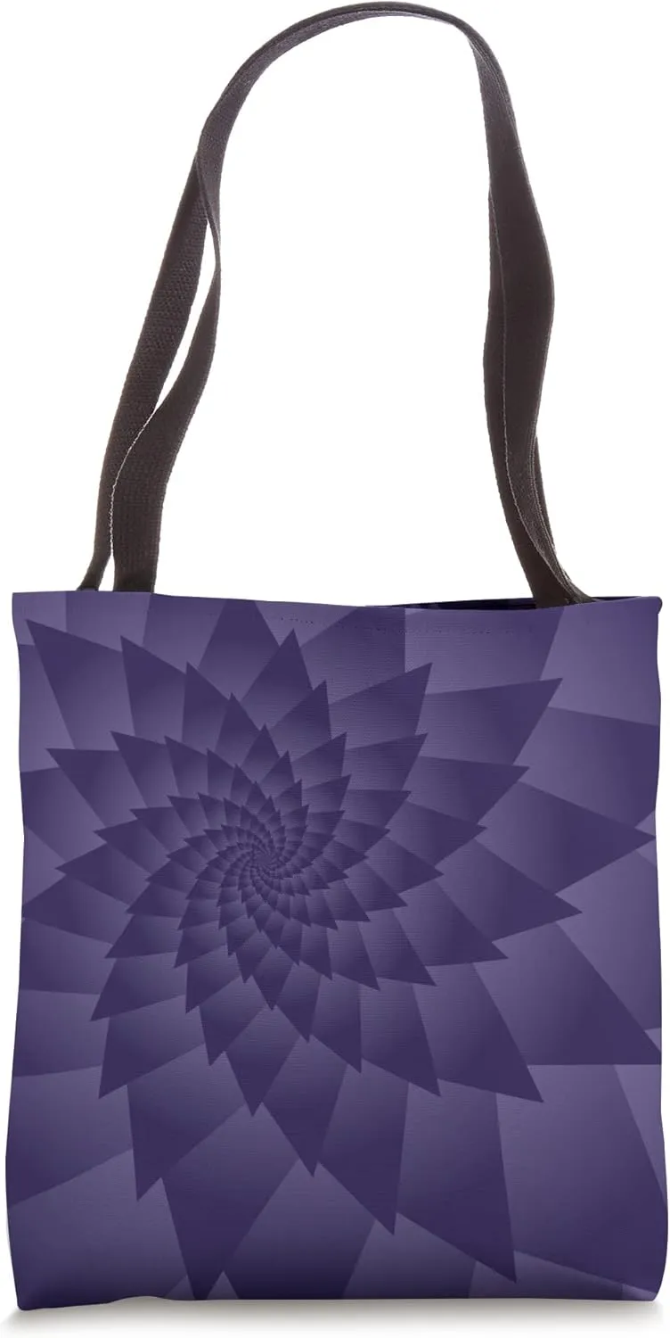 Geometric Triangle Shaped Petals Violet Purple Flower Spiral Tote Bag