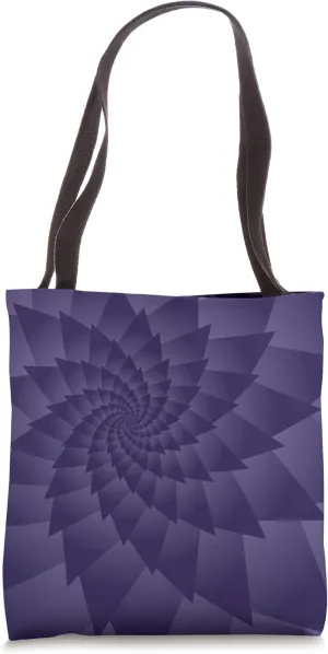 Geometric Triangle Shaped Petals Violet Purple Flower Spiral Tote Bag
