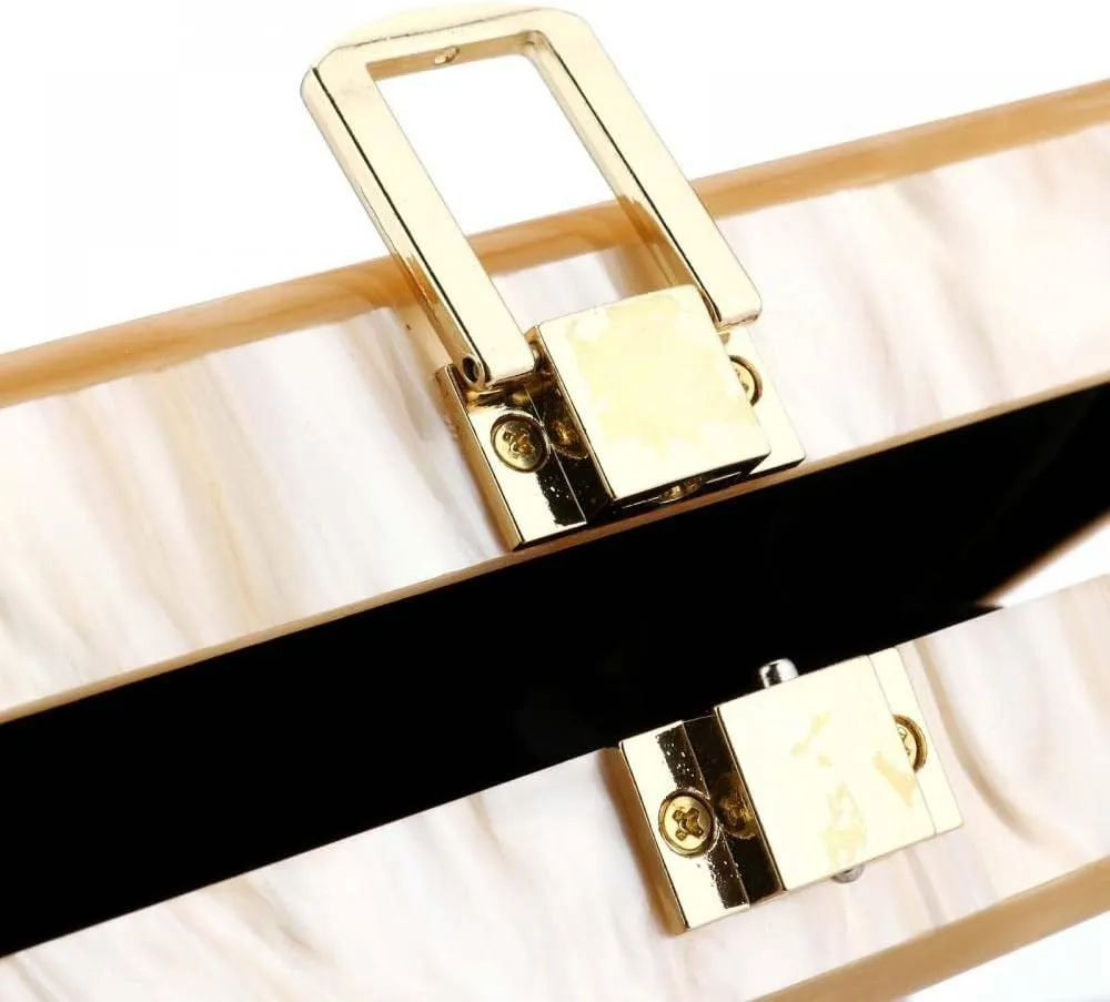 Gets Acrylic Purses and Handbags for Women Multicolor Perspex Geometric Patterns Box Clutch Banquet Evening Crossbody Handbag