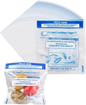 Gezan Zipper Microwave Steamer Bags Reusable Food Storage Bags Freezer Bag Cooking Bag for Vegetables,Potatoes and Meat(50)