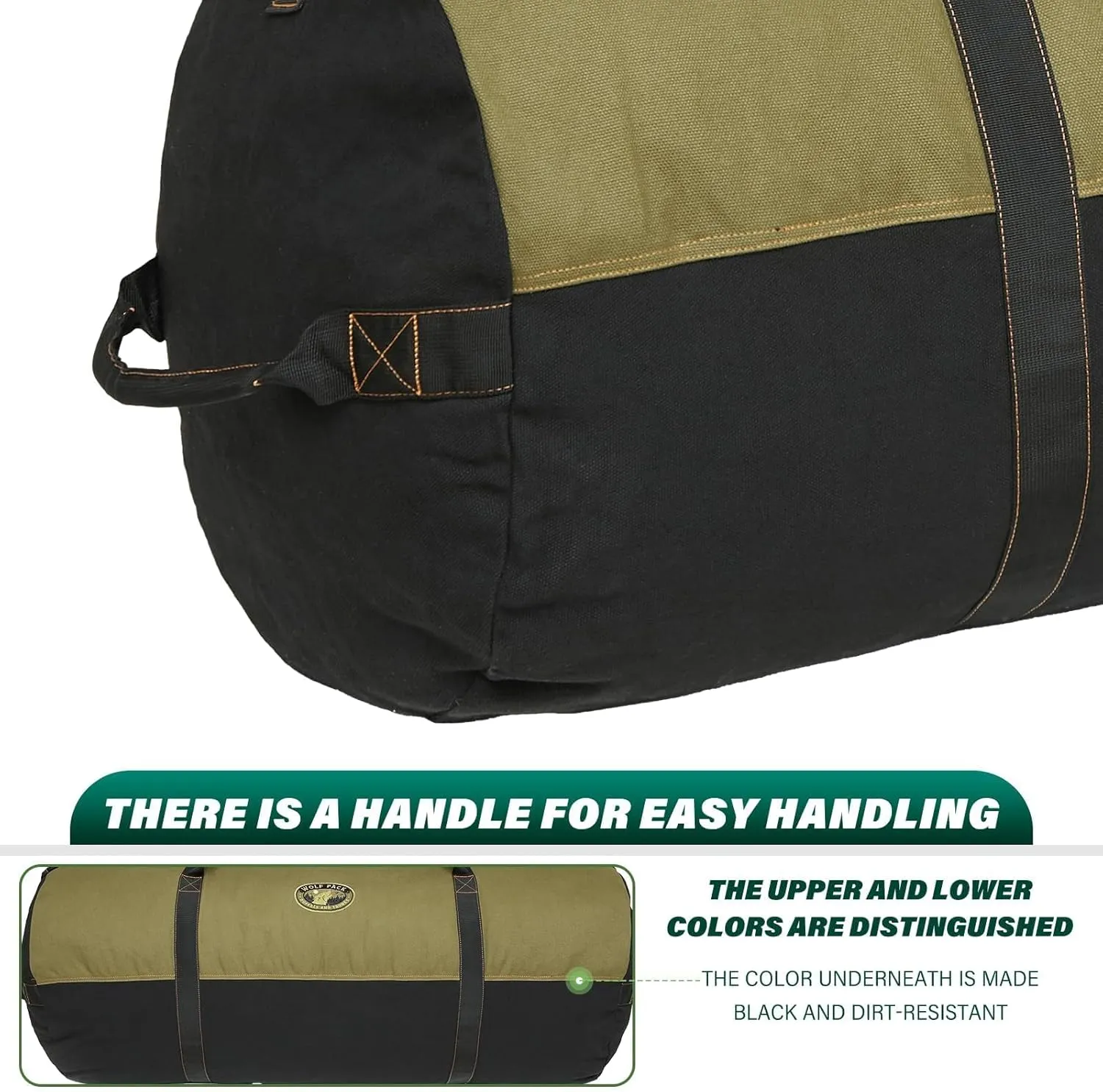Gilbins Heavyweight Duffle Bag Super Tough Heavy Duty Cotton Canvas Duffel Bag -Great for Camping, Travel, Hiking