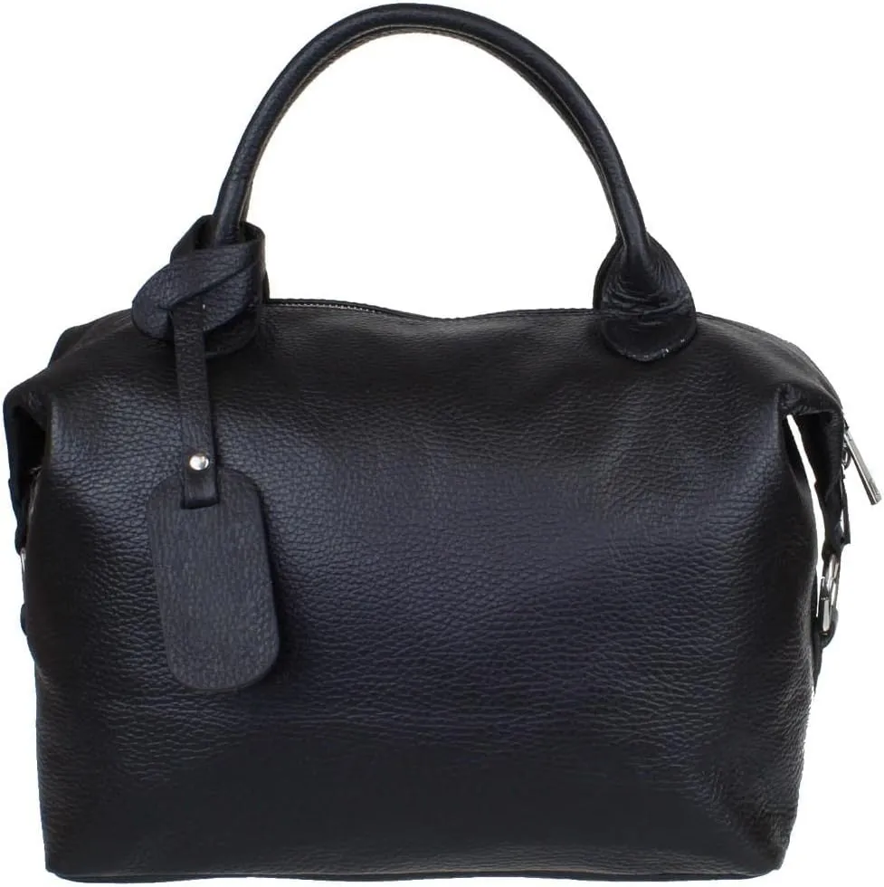 Girly HandBags Womens Genuine Leather Plain Side Circle Hobo Handbag