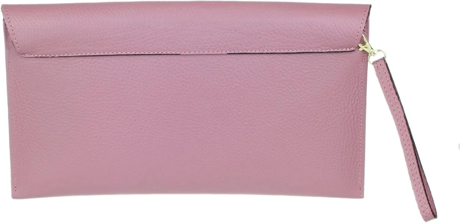 Girly HandBags Womens Italian Genuine Leather Envelope Clutch Bag