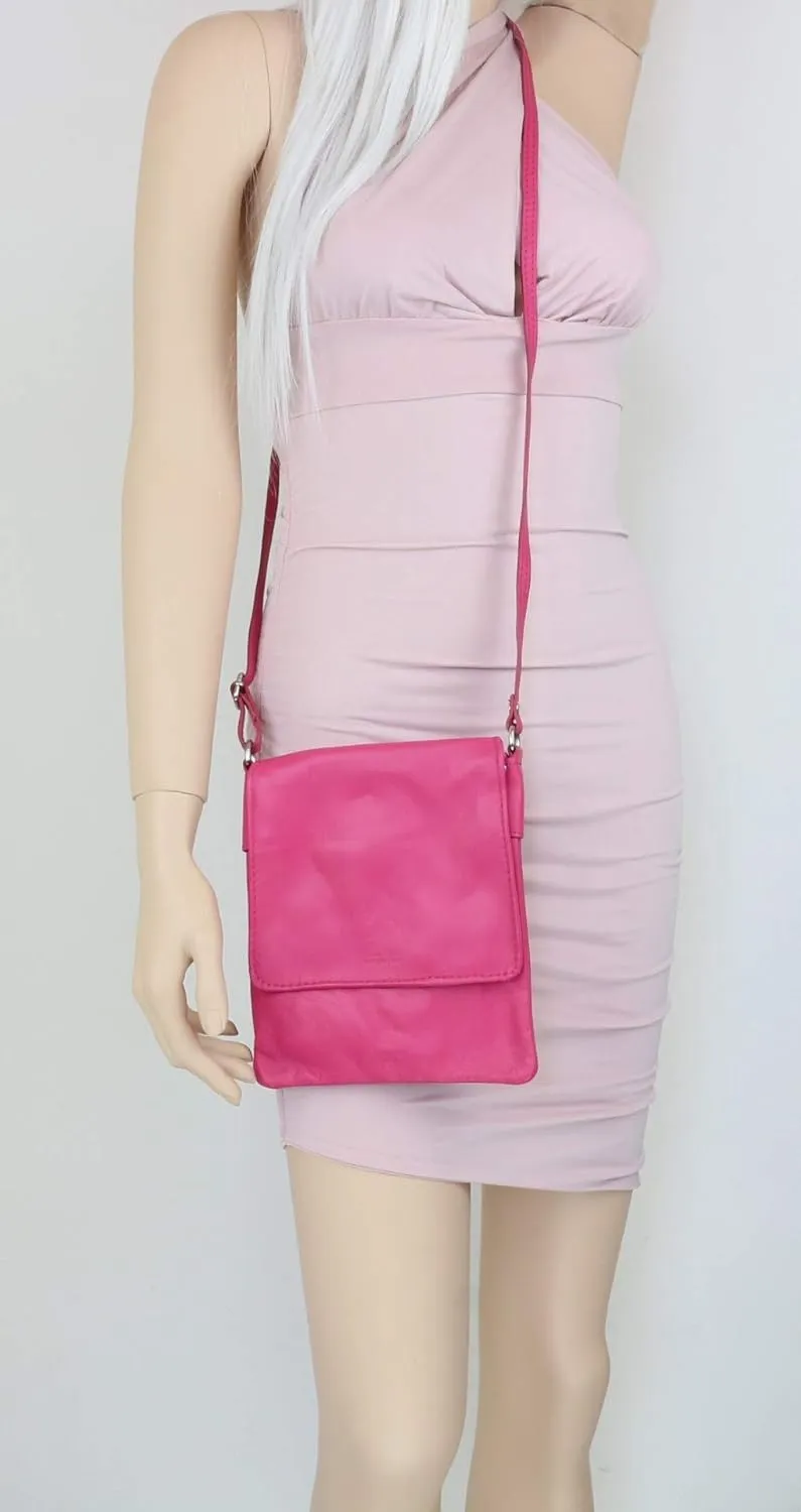 Girly HandBags Womens Italian Leather Shoulder Bag Small Cross Body Messenger Soft Leather Vera Pelle Phone Holder Holiday