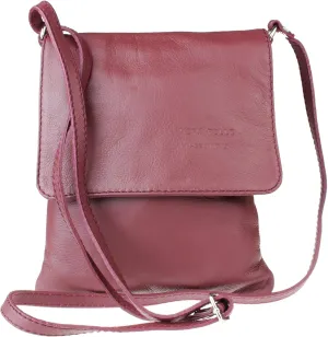 Girly HandBags Womens Italian Leather Shoulder Bag Small Cross Body Messenger Soft Leather Vera Pelle Phone Holder Holiday