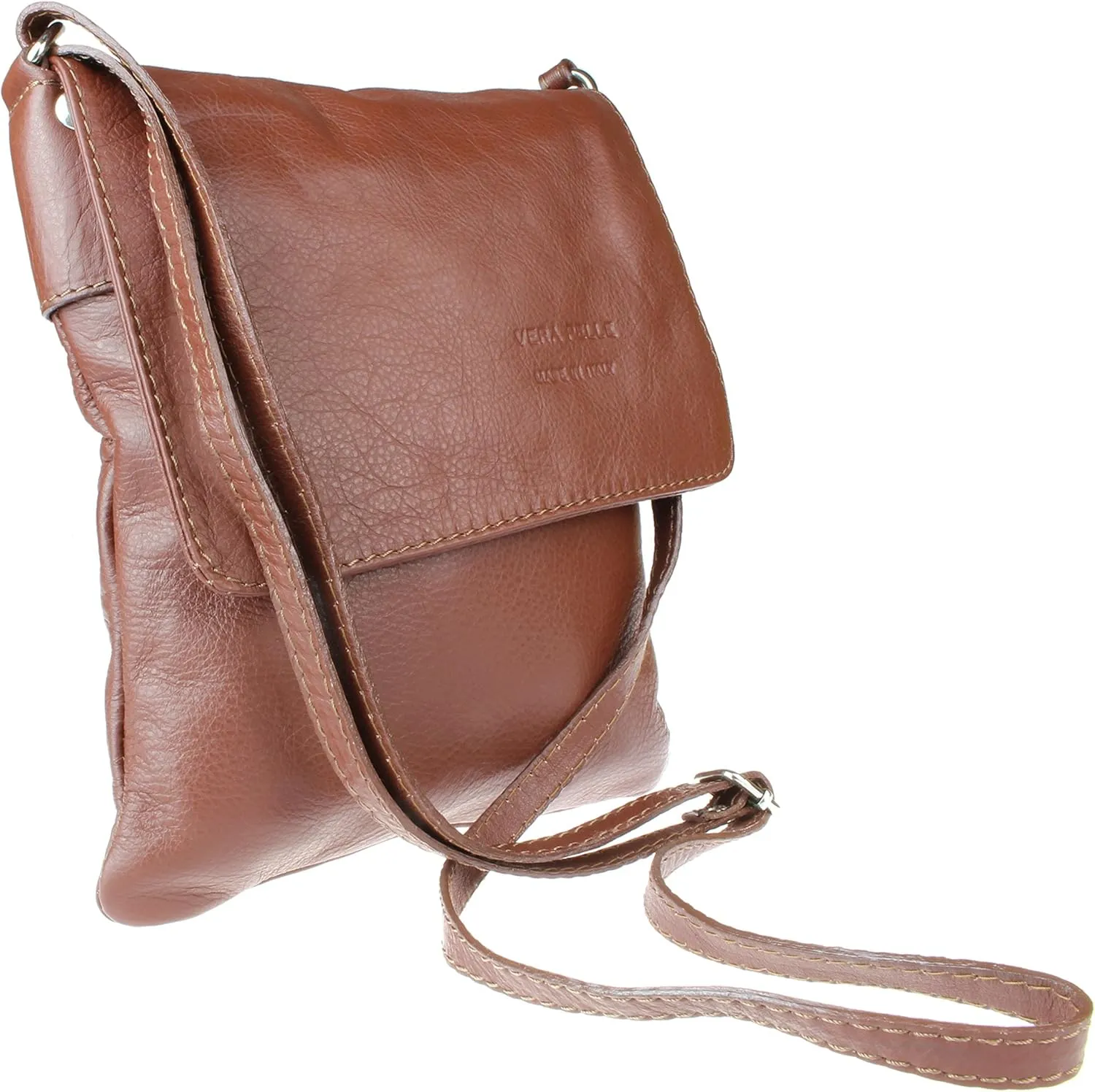 Girly HandBags Womens Italian Leather Shoulder Bag Small Cross Body Messenger Soft Leather Vera Pelle Phone Holder Holiday