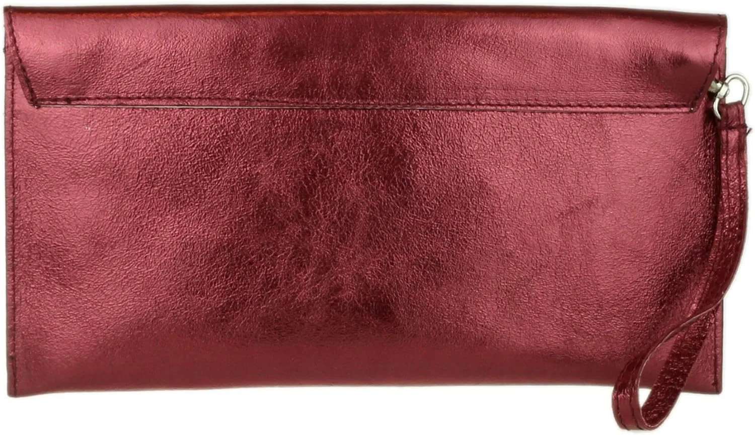 Girly HandBags Womens Leather Italian Metallic Shimmer Envelope Wrist Clutch Bag