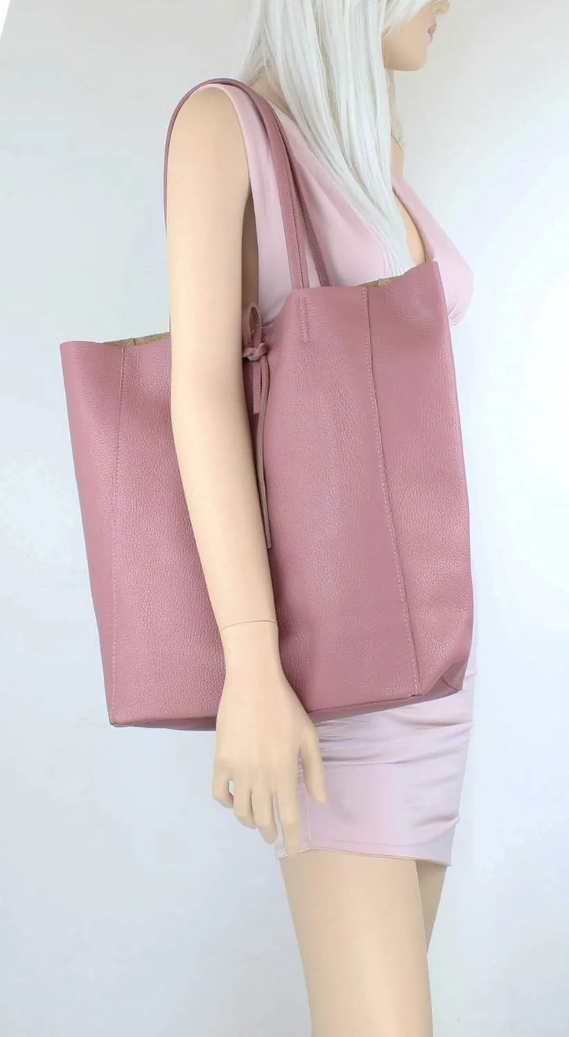 Girly HandBags Womens Open Top Genuine Leather Handbag