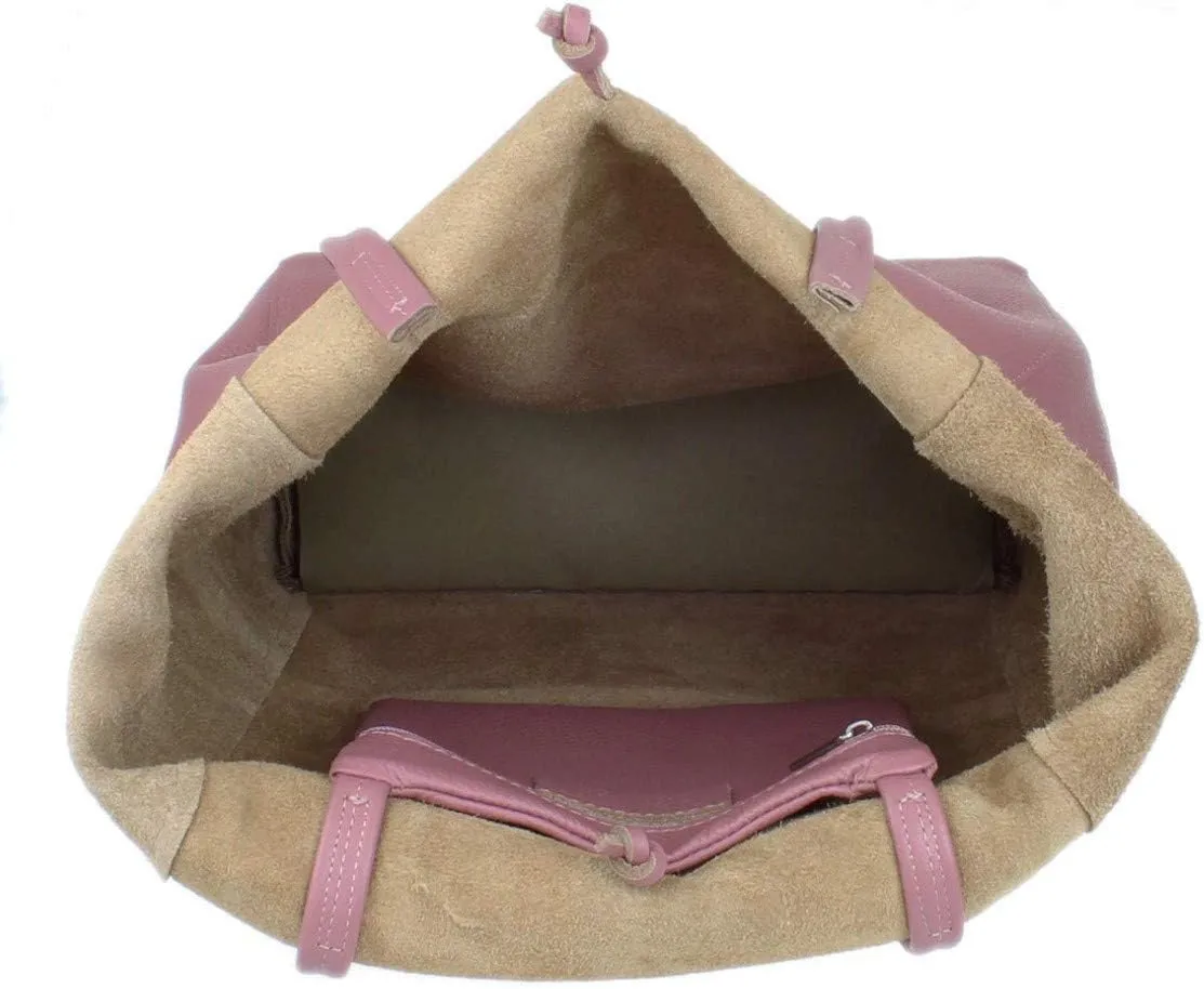 Girly HandBags Womens Open Top Genuine Leather Handbag