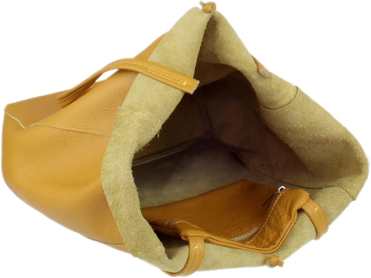 Girly HandBags Womens Open Top Genuine Leather Handbag