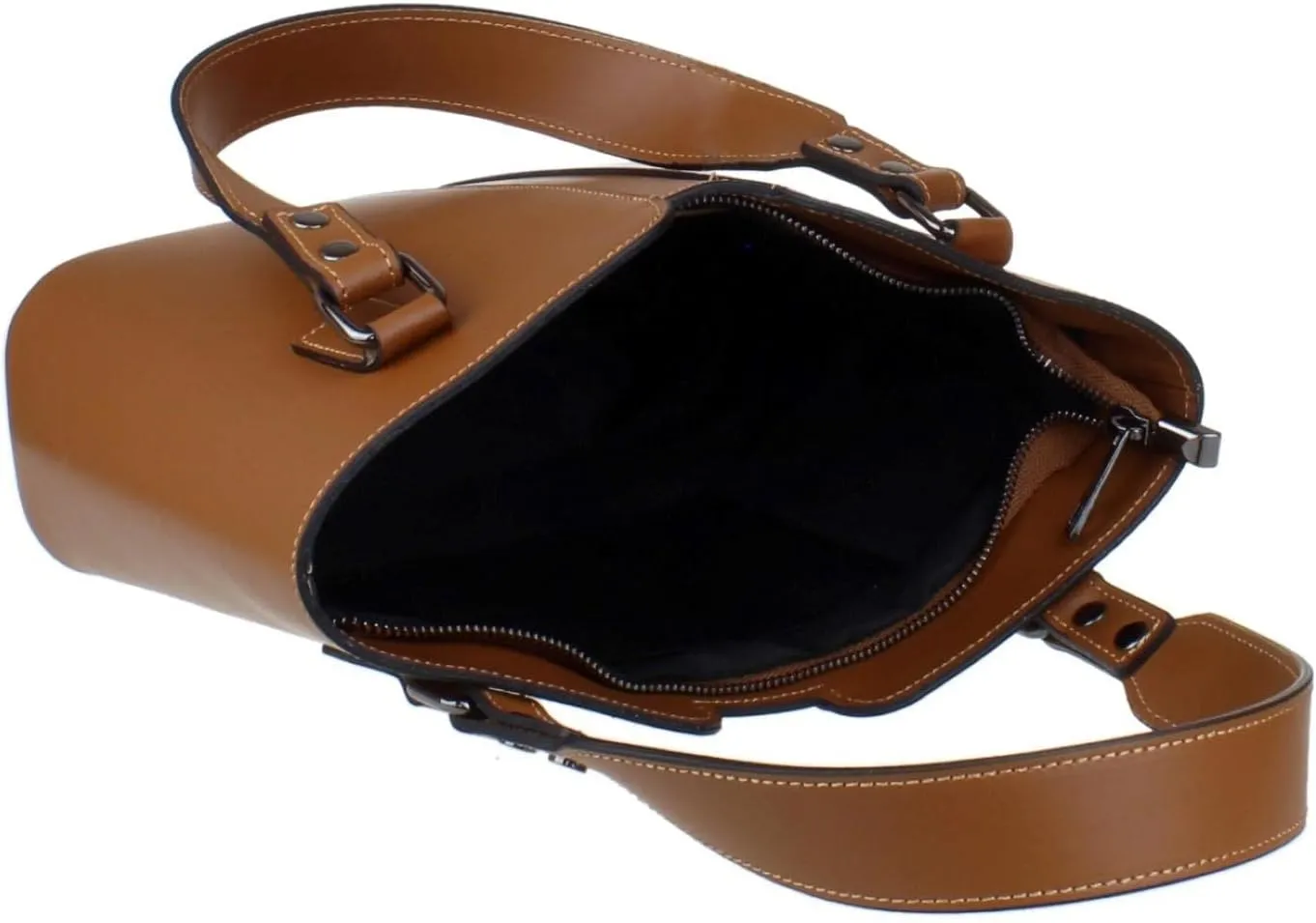 Girly HandBags Womens Plain Italian Genuine Leather Crossbody Tote Bag
