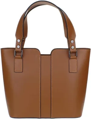 Girly HandBags Womens Plain Italian Genuine Leather Crossbody Tote Bag