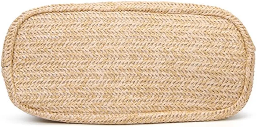 GL-Turelifes Round Summer Straw Bag Big Weave Handbags Beach Shoulder Bags Vocation Tote HandbagsTravel Bag for Women
