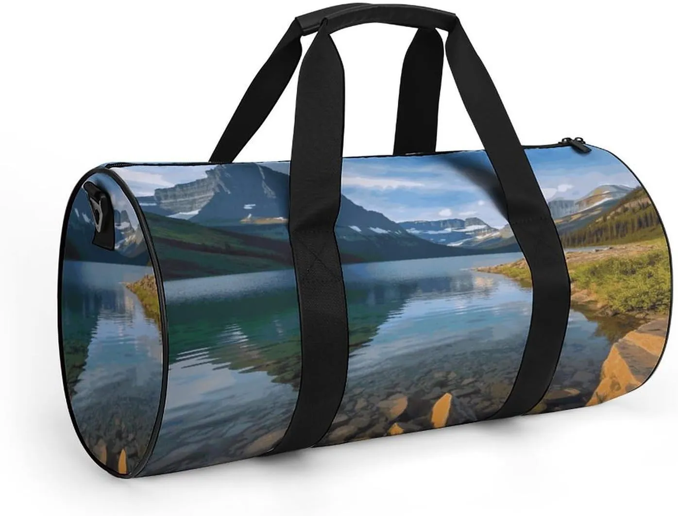 Glacier National Park Gym Bag Small Travel Duffle Bag with Compartment Carry On Weekender Bag for Women Men