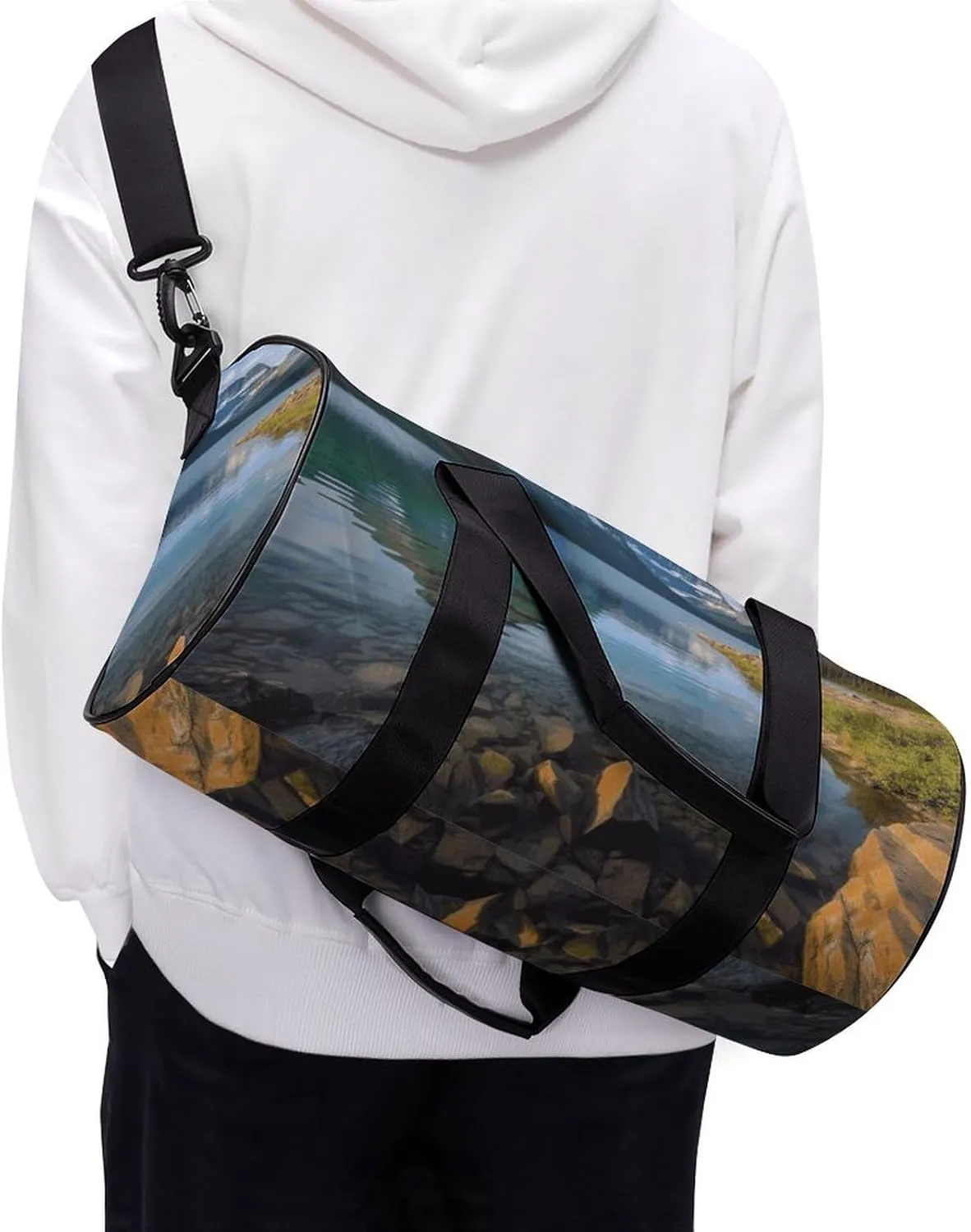 Glacier National Park Gym Bag Small Travel Duffle Bag with Compartment Carry On Weekender Bag for Women Men