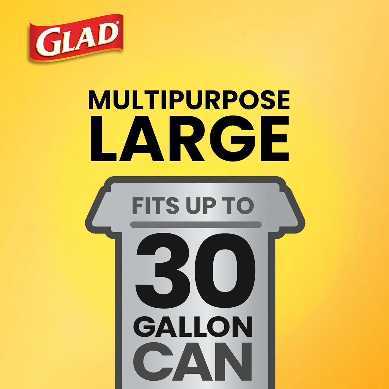 Glad Large Trash Bags, ForceFlex with Clorox, 30 Gal, Mountain Air, 50 Ct (Package May Vary)