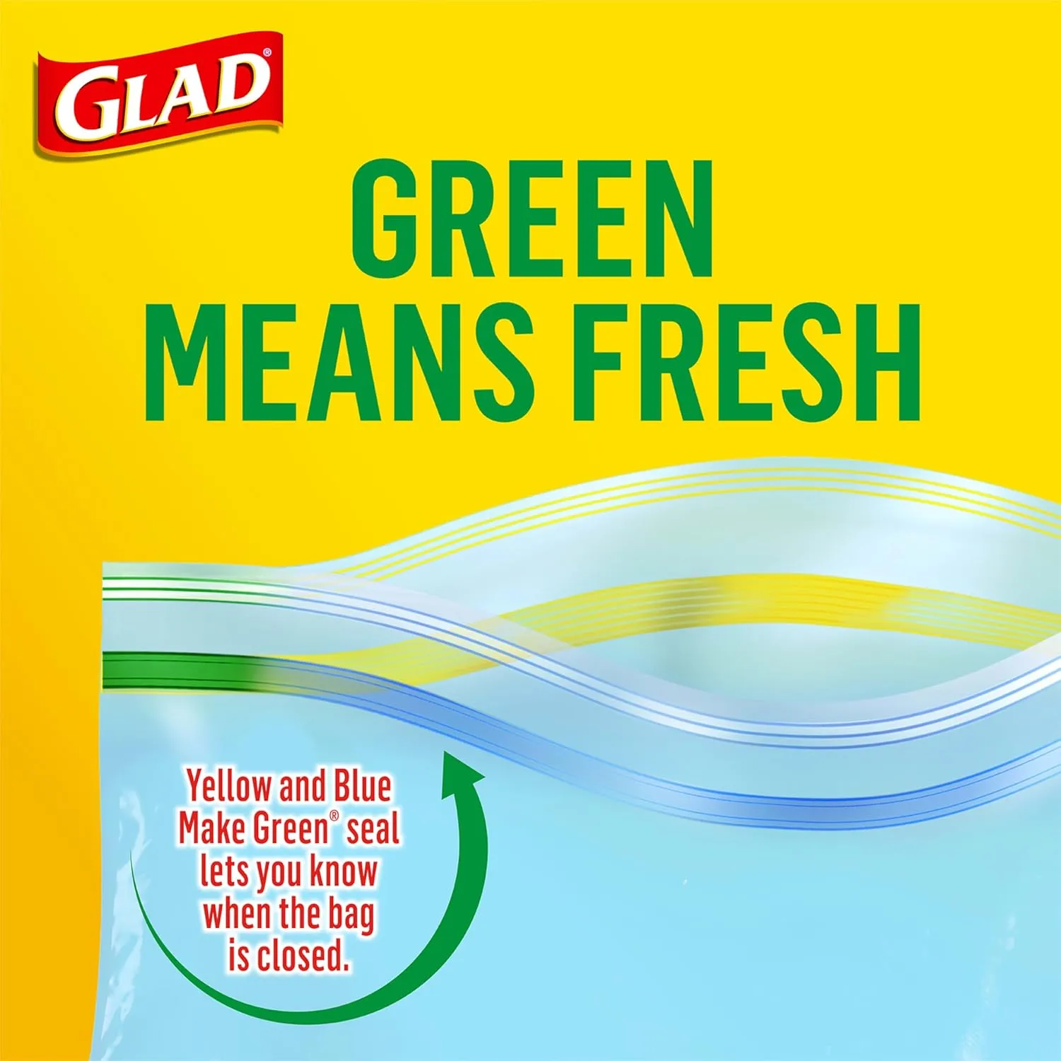 Glad Zipper Freezer Storage Plastic Bags, Quart, 56 Count (Packaging May Vary)