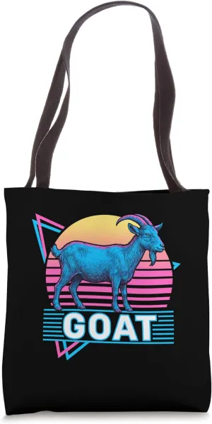 Goat Retro Vintage Synthwave Aesthetic Animal Lover Tote Bag