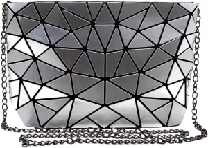 Goclothod Fashion Holographic Laser Shoulder Bag Geometric Envelope Clutch Chain Crossbody Purse