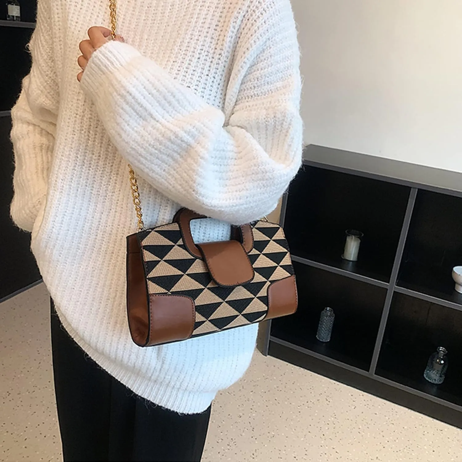 Goclothod Top Handle Satchel Women Vintage Flap Tote Clutch Handbag Crossbody Shoulder Bag Purse