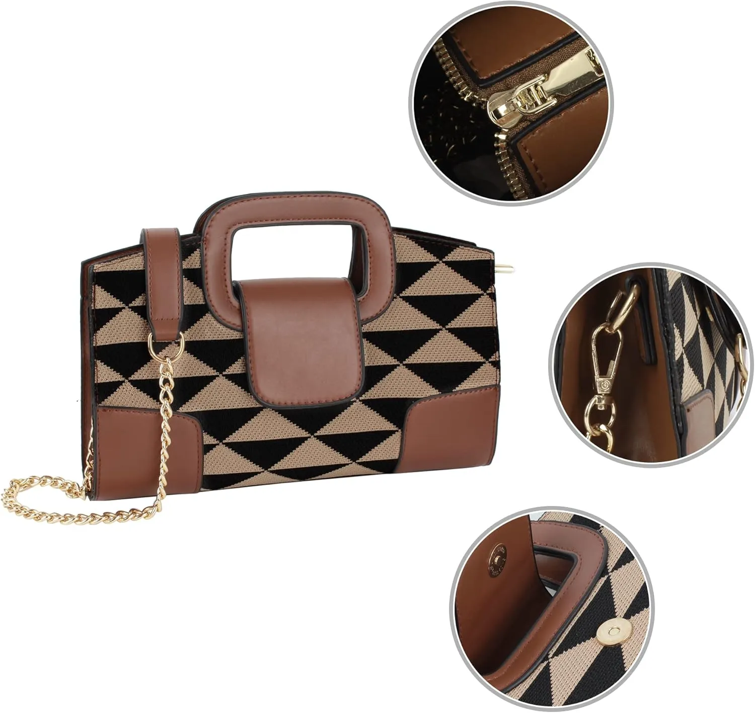 Goclothod Top Handle Satchel Women Vintage Flap Tote Clutch Handbag Crossbody Shoulder Bag Purse