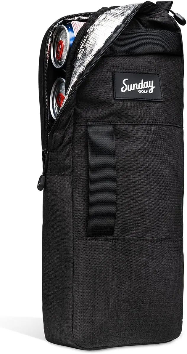 Golf Cooler Bag, Capacity for 7 Cans, Discrete, Water Resistant Zippers, Sleeves for Ice Packs, with 3 Grab Handles by Sunday Golf