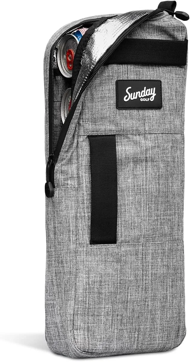 Golf Cooler Bag, Capacity for 7 Cans, Discrete, Water Resistant Zippers, Sleeves for Ice Packs, with 3 Grab Handles by Sunday Golf