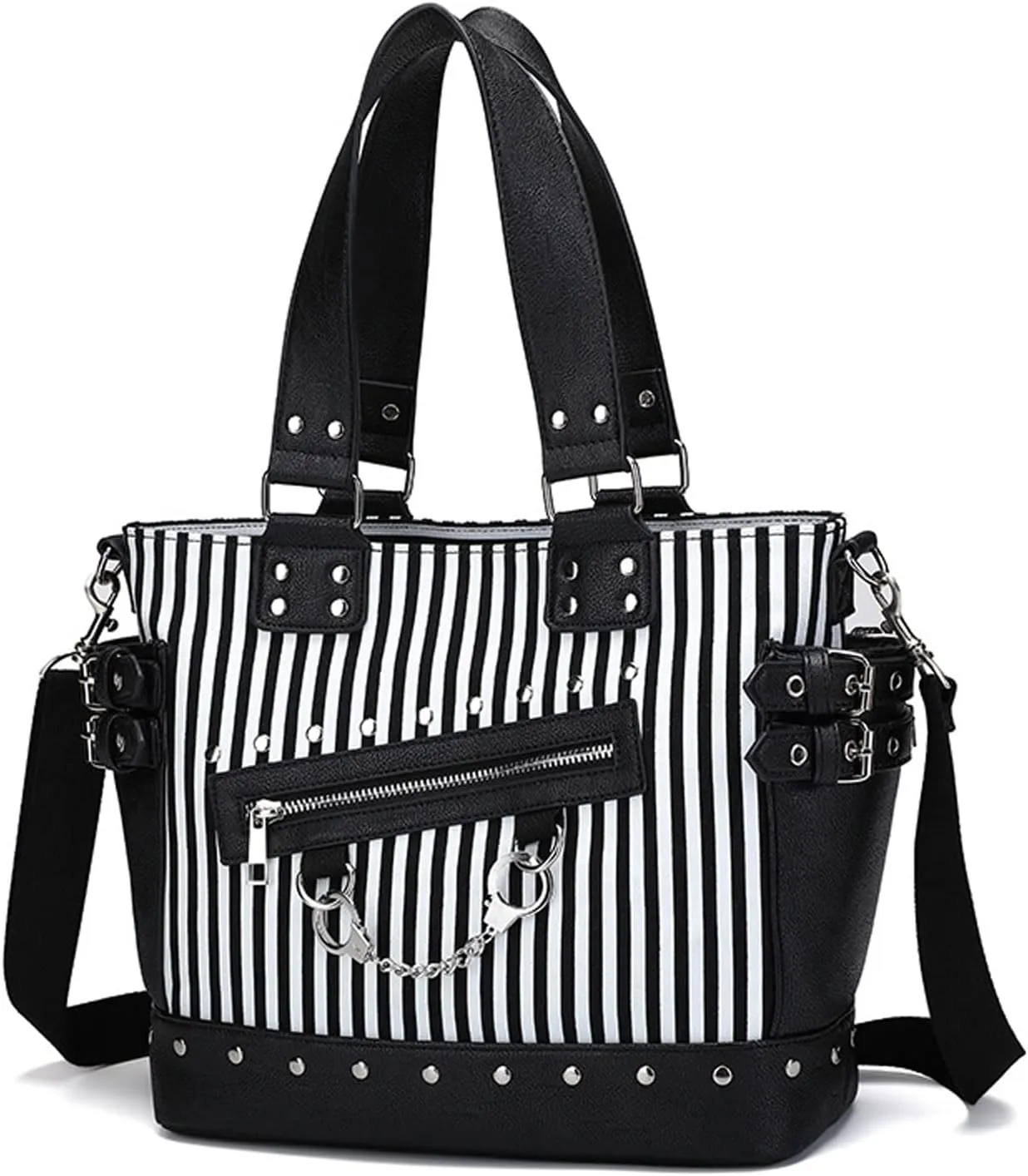 Gothic Backpack Canvas Bag Luminous Fashion Skull Crossbody Printed Bag Zipper Luminous Striped Shoulder Bag (Striped Bag)
