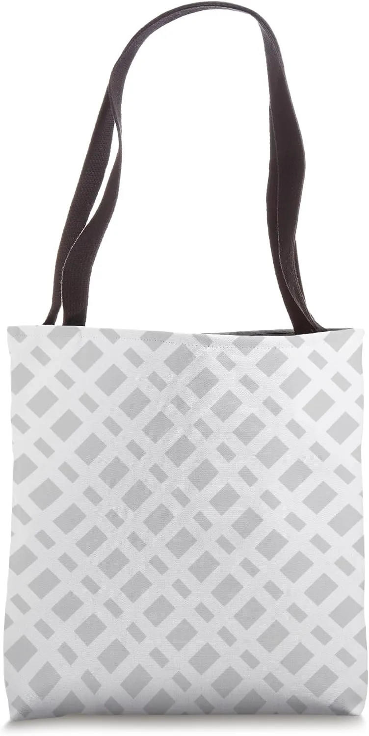 Gray Silver Geometric Diagonal Row Stripes Lines Pattern Tote Bag