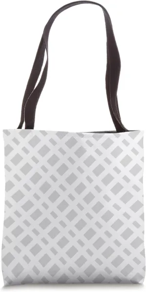 Gray Silver Geometric Diagonal Row Stripes Lines Pattern Tote Bag